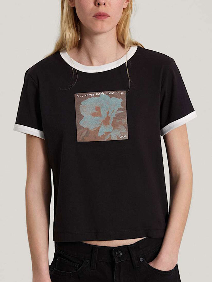 Vans Places I Wish To Go Ringer T-Shirt Fall 2026 | BLACK (BLK)
