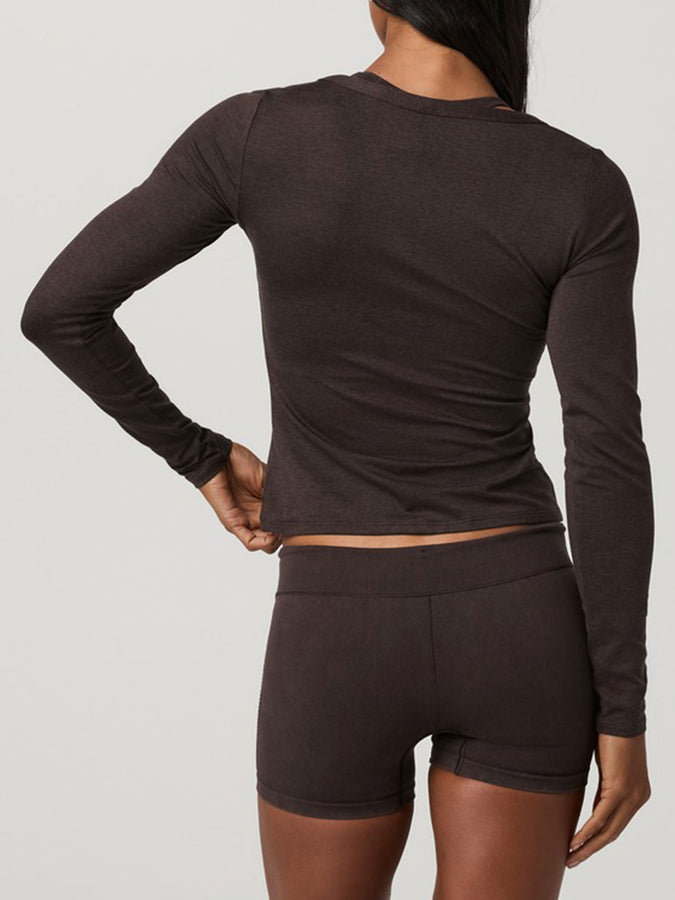 Vuori Halo V-Neck Cardigan Fall 2026 | JAVA HEATHER (HJV)