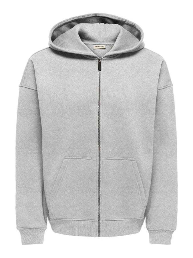 Only & Sons Ceres Zip Hoodie Fall 2026 | SUPER LIGHT GREY MELANGE