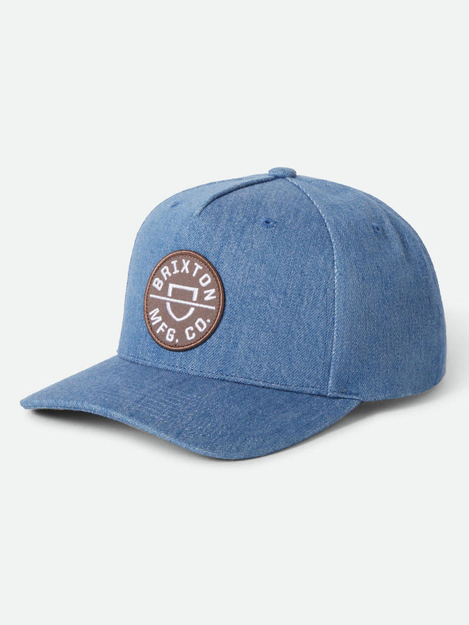 Brixton Crest Snapback Hat | MEDIUM RINSE DENIM