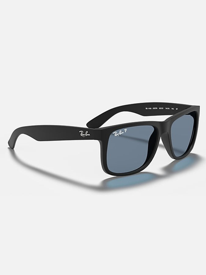 Ray Ban Justin Matte Black/Dark Blue Sunglasses | MATTE BLACK/DARK BLUE