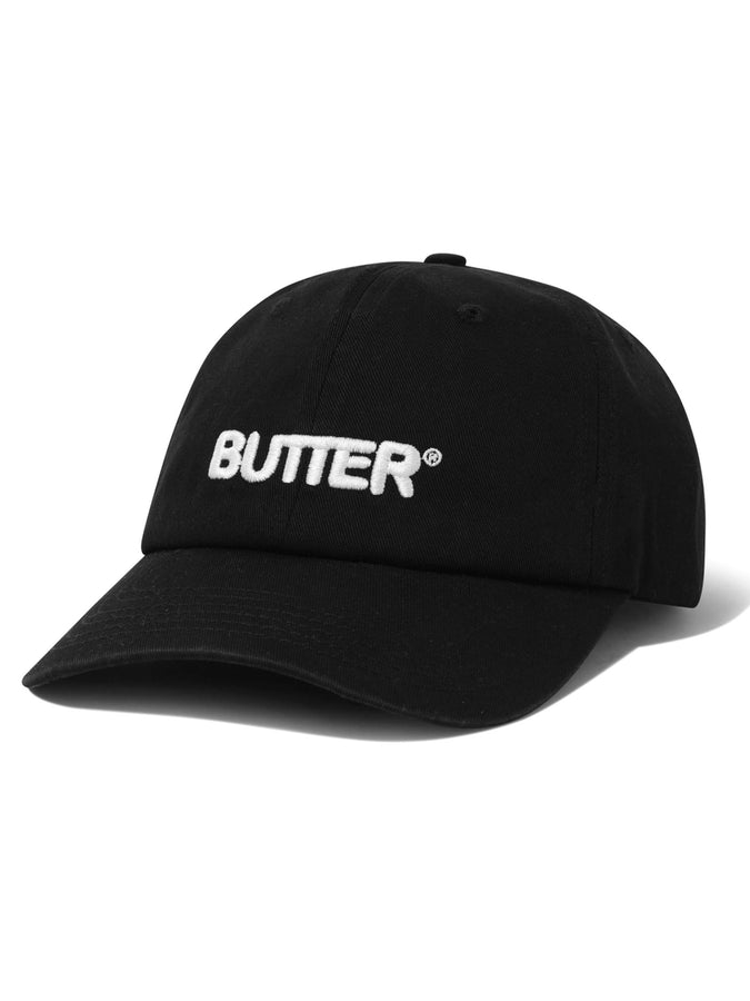 Butter Goods Rounded Logo Strapback Hat | WASHED BLACK