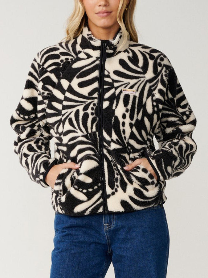 Rip Curl Party Wave Allover Zip Fleece Fall 2026 | BLACK/WHITE (0431)