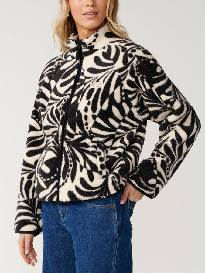 Rip Curl Party Wave Allover Zip Fleece Fall 2026 | BLACK/WHITE (0431)