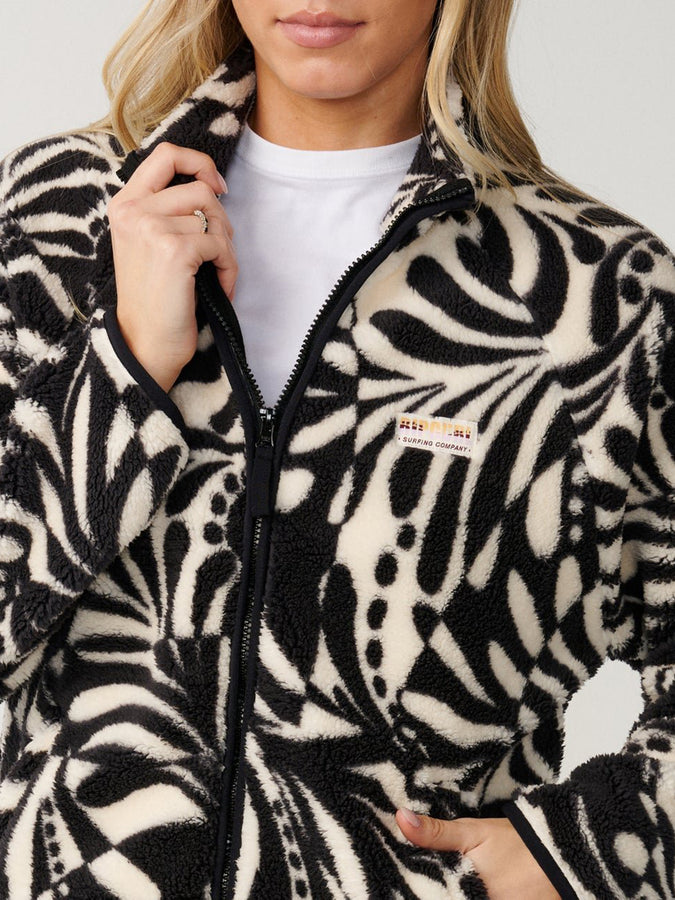 Rip Curl Party Wave Allover Zip Fleece Fall 2026 | BLACK/WHITE (0431)