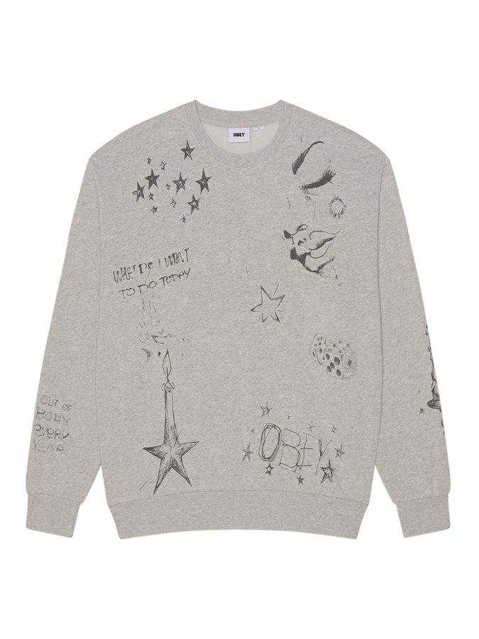 Obey Dreams Crewneck Sweatshirt Fall 2026 | DUSTY ASH GREY (DAG)
