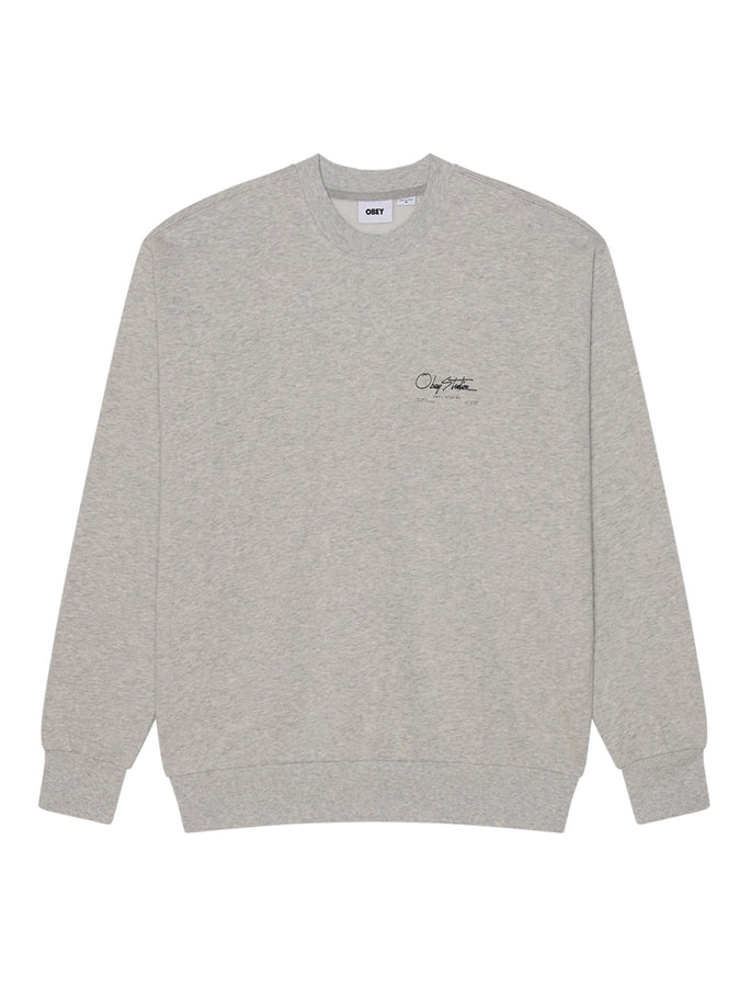 Obey Autograph Crewneck Sweatshirt Fall 2026 | ASH GREY (AGRY)