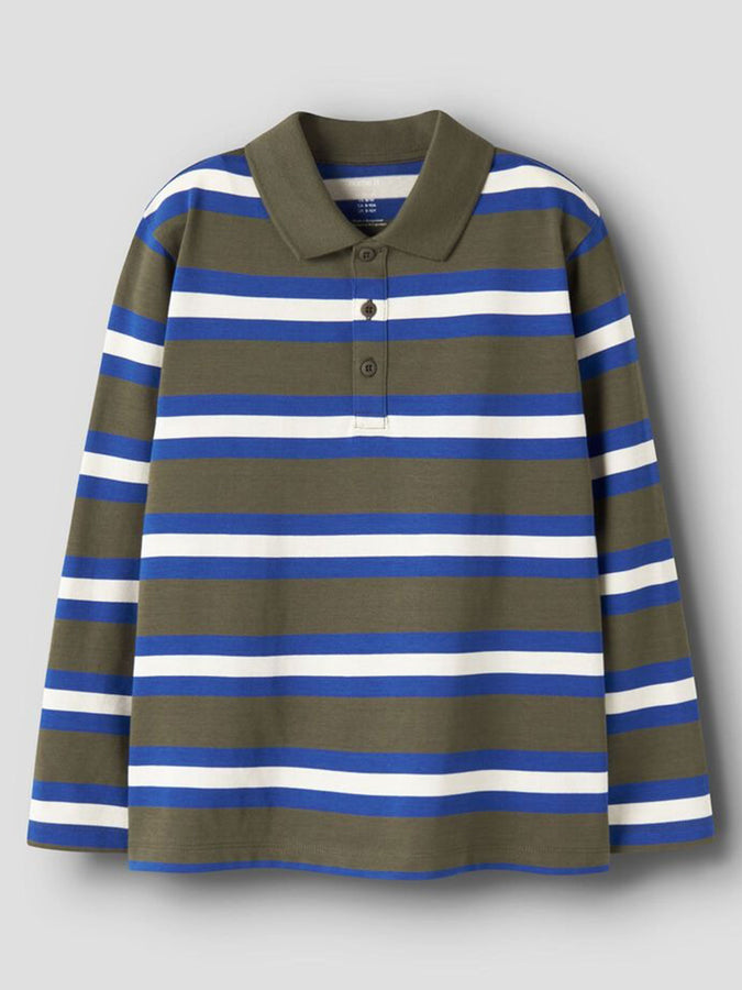 Name It Naftali Long Sleeve Polo Fall 2026 | OLIVE NIGHT