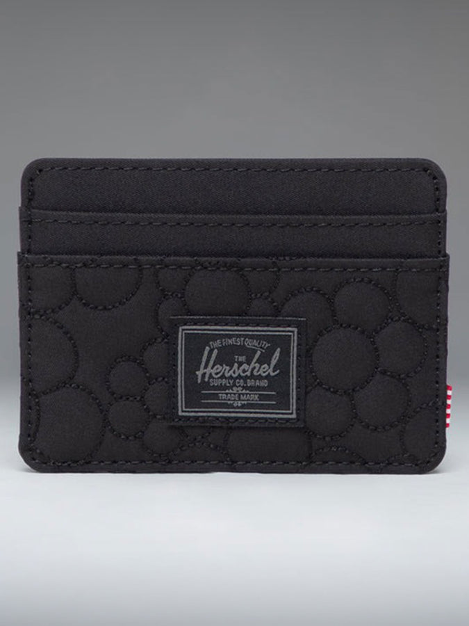 Herschel Charlie Quilted Capsule Cardholder | BLACK TONAL DAISY (08247)