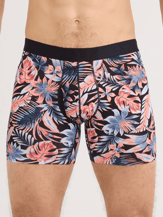 Saxx DropTemp Cooling Cotton Palm Passion Black Boxer | PALM PASSION BLACK (PPS)