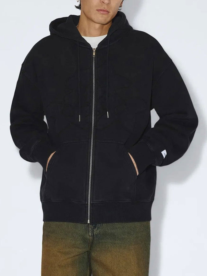Dr. Denim Aiden Zip Hoodie Fall 2026 | WASHED BLACK PATCH (BN7)