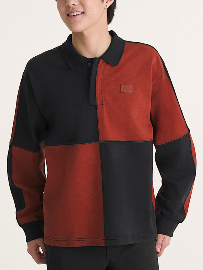 Vans Check Rugby Long Sleeve Polo Fall 2026 | POPPY EMBER (H89)