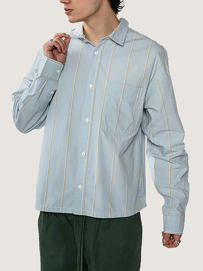 Vans Striped Oxford Long Sleeve Buttondown Shirt Fall 2026 | SOFT SLATE (H90)
