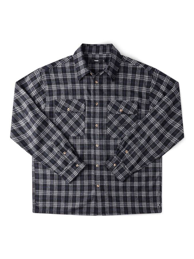 Former Vivian Flannel Long Sleeve Buttondown Shirt Fall 2026 | BLACK/GREY