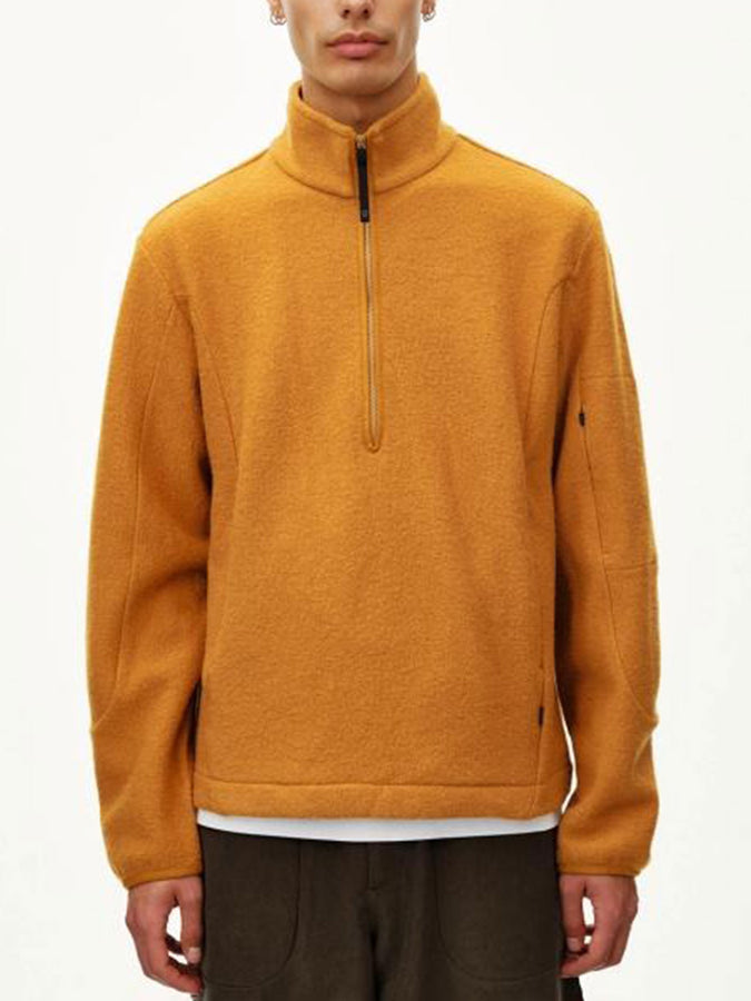 Pas Normal Studios Off-Race Boiled Wool 1/2 Zip Sweater Fall 2026 | OCHRE