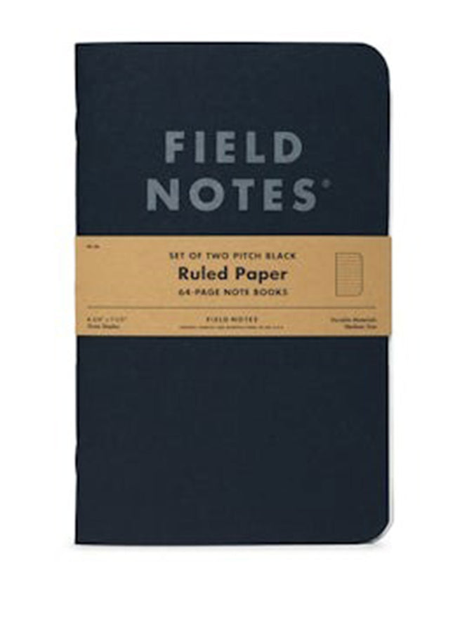 Field Note Pitch Black Ruled Notebook 2 Pack | ASSORTED