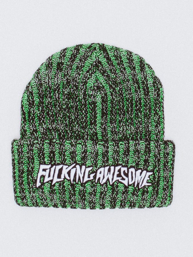 Fucking Awesome Reflective Stripe Beanie | BLACK