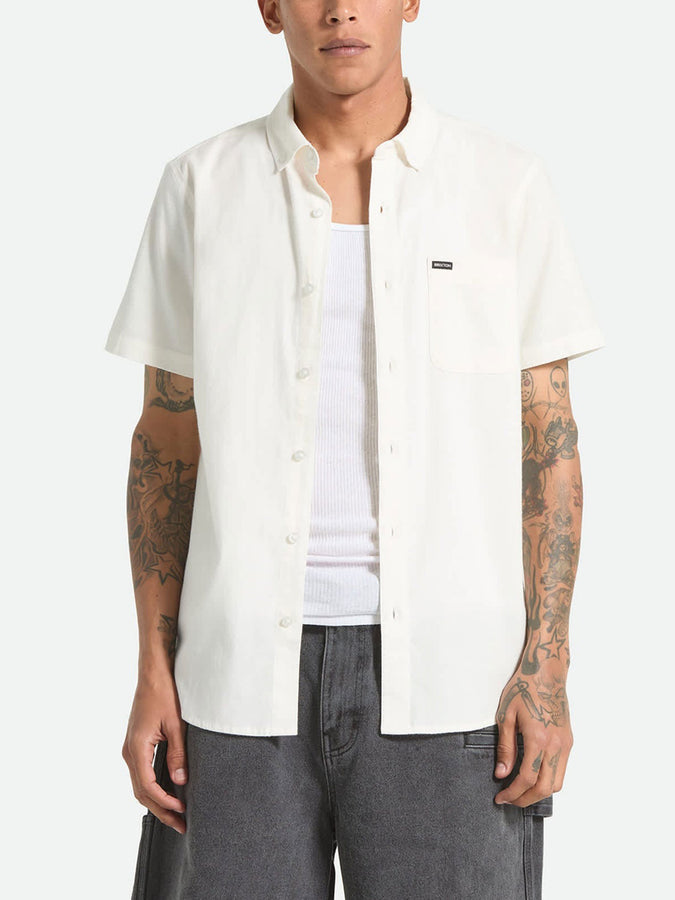 Brixton Sanford Oxford Short Sleeve Buttondown Shirt Spring 2026 | OFF WHITE