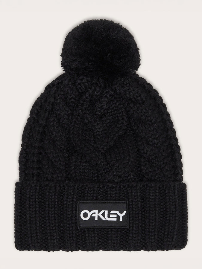 Oakley Harper Pom Beanie | BLACK/WHITE LOGO (05F)