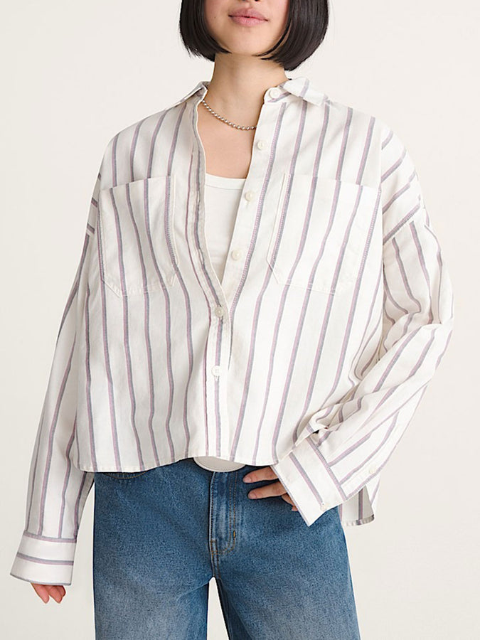 Vans Boxy Oxford Long Sleeve Buttondown Shirt Fall 2026 | EGRET (C9F)