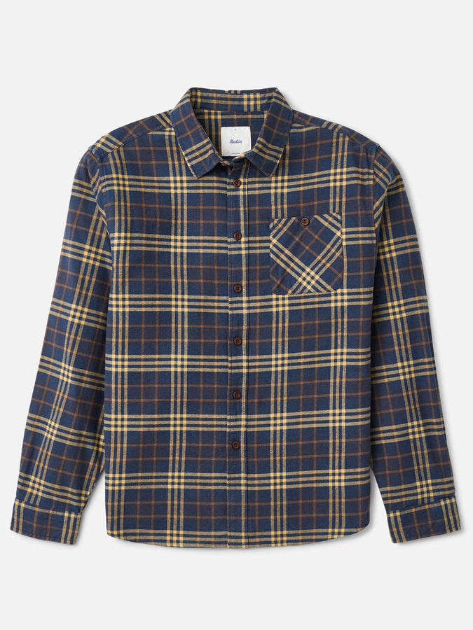 Katin Derek Flannel Long Sleeve Buttondown Shirt Fall 2026 | WASHED BLUE