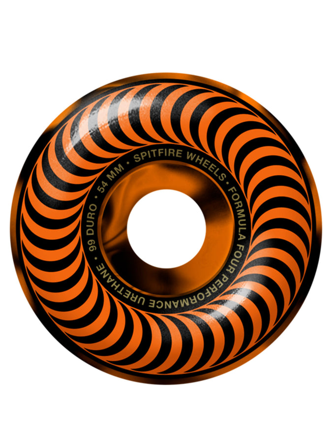 Spitfire F4 Swirl Classic Black/Orange Skateboard Wheels | BLACK/ORANGE