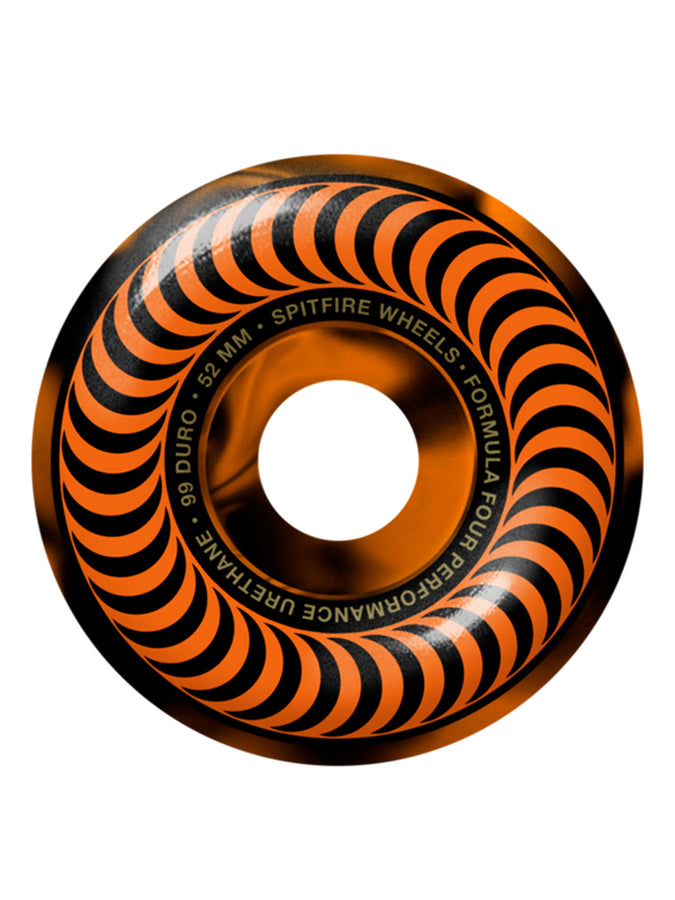Spitfire F4 Swirl Classic Black/Orange Skateboard Wheels | BLACK/ORANGE