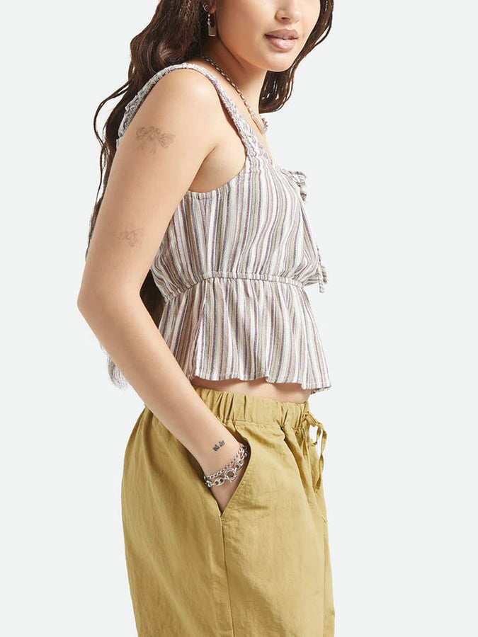 Brixton The Abigail Tie Tank Top Spring 2026 | WORN IN ROBUST RED STRIPE