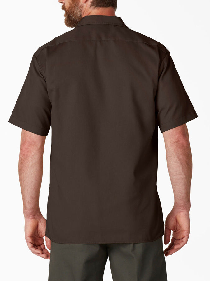 Dickies Twill Work Short Sleeve Buttondown Shirt | DARK BROWN (DB)