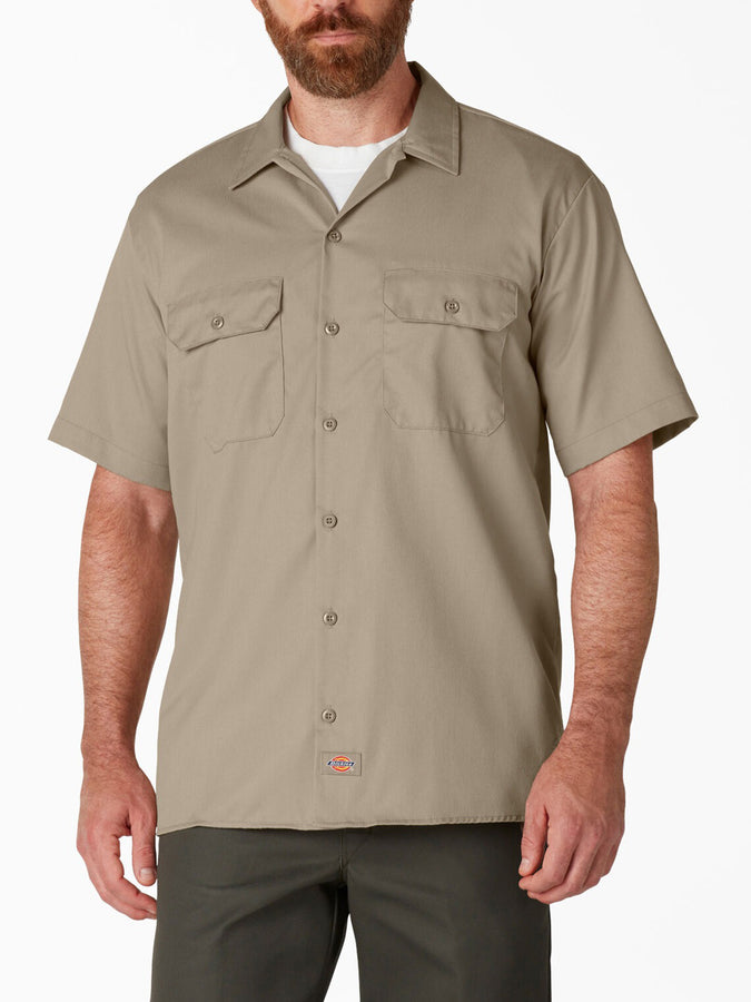 Dickies Twill Work Short Sleeve Buttondown Shirt | DESERT SAND (DS)