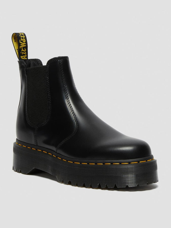 Dr. Martens 2976 Quad Polished Smooth Black Boots | BLACK
