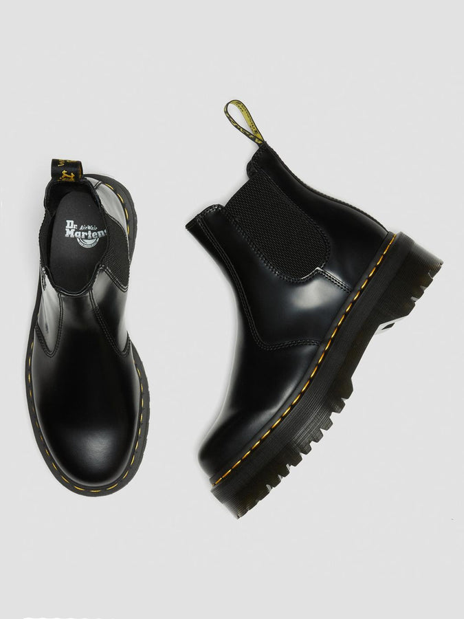 Dr. Martens 2976 Quad Polished Smooth Black Boots | BLACK