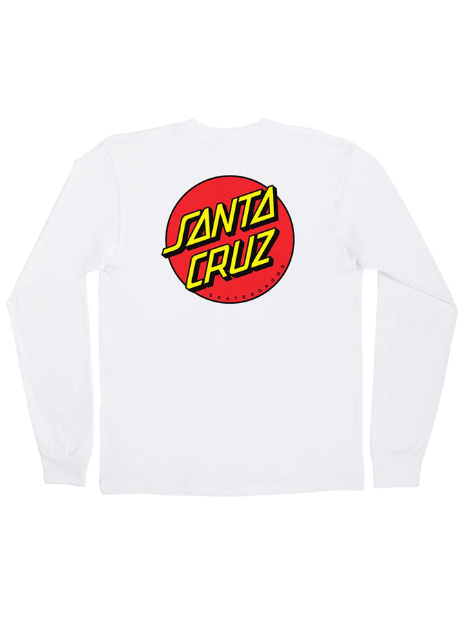 Santa Cruz Classic Dot Long Sleeve T-Shirt | WHITE
