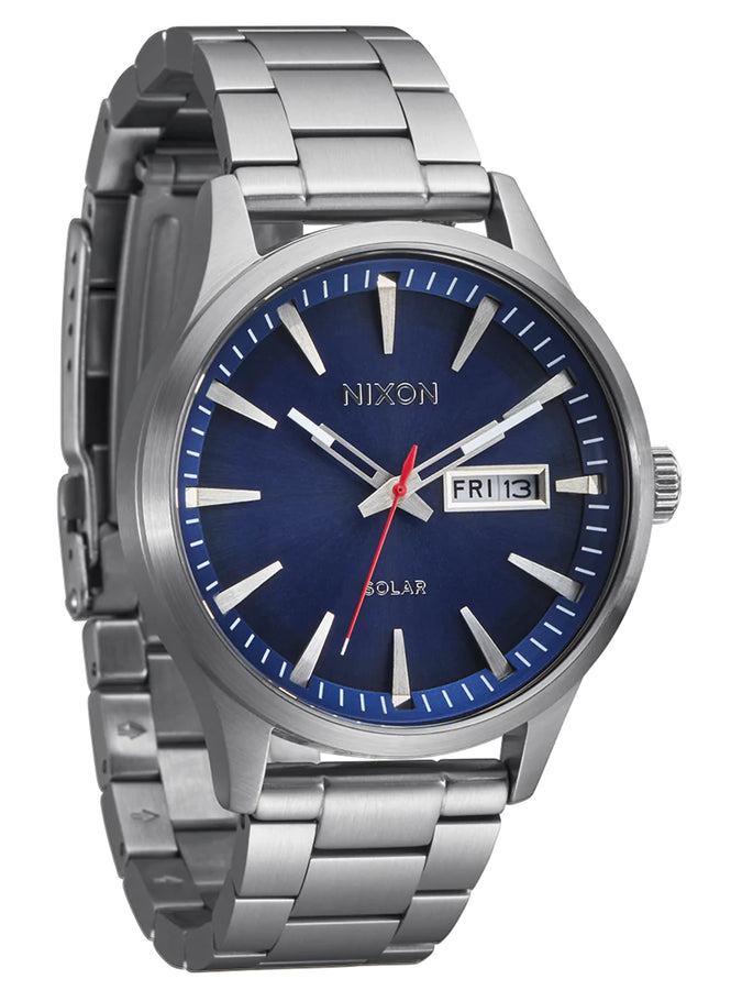 Nixon Sentry Solar Stainless Steel Watch | NAVY SUNRAY/SILVER (5091)