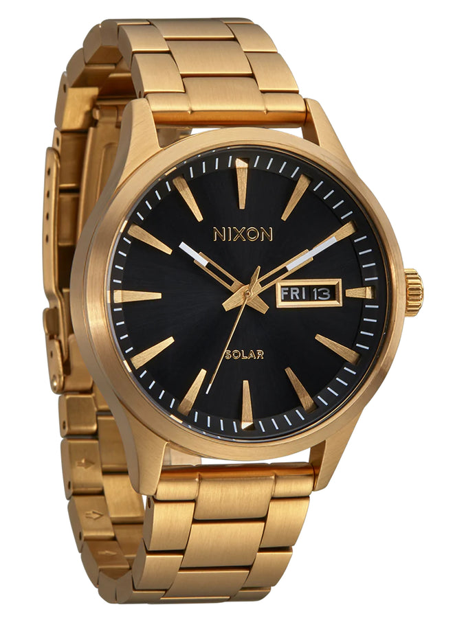 Nixon Sentry Solar Stainless Steel Watch | ALL GOLD/BLACK (510)