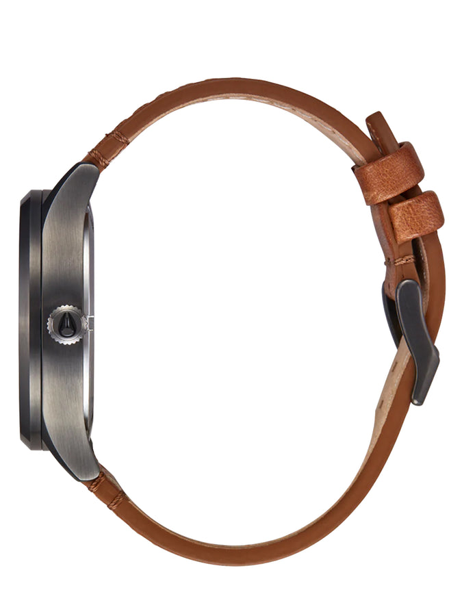 Nixon Sentry Solar Leather Watch | GUNMETAL (131)
