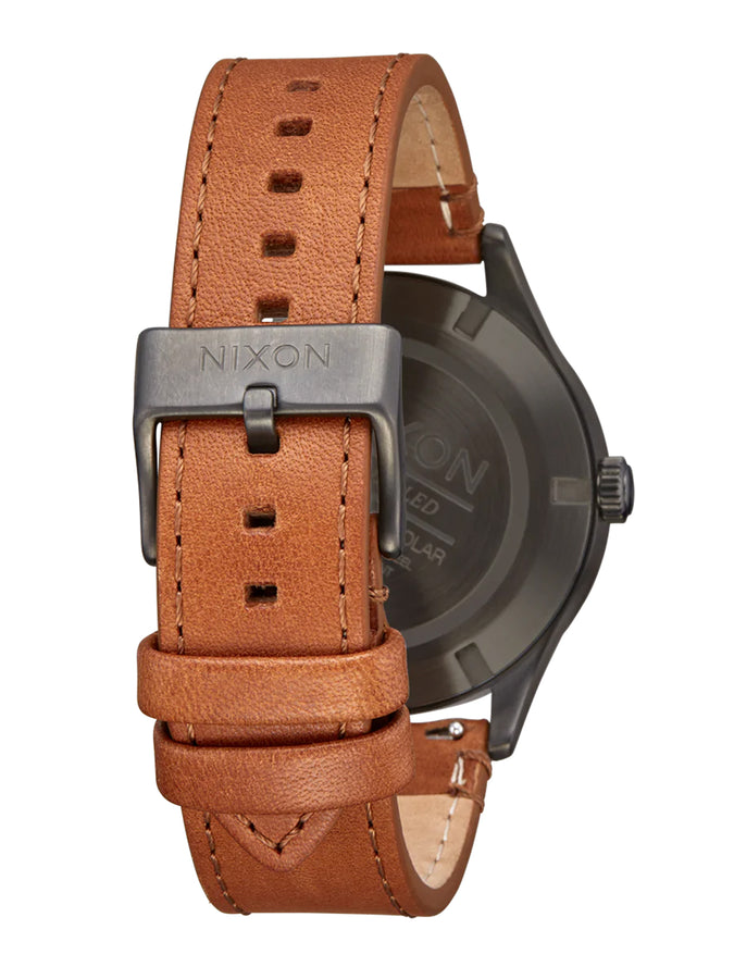 Nixon Sentry Solar Leather Watch | GUNMETAL (131)