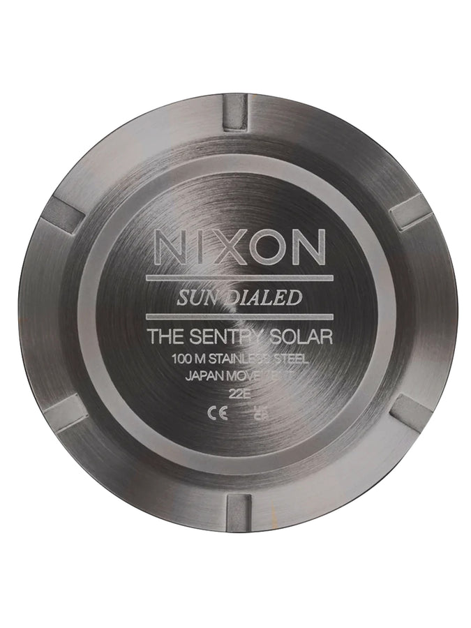 Nixon Sentry Solar Leather Watch | GUNMETAL (131)