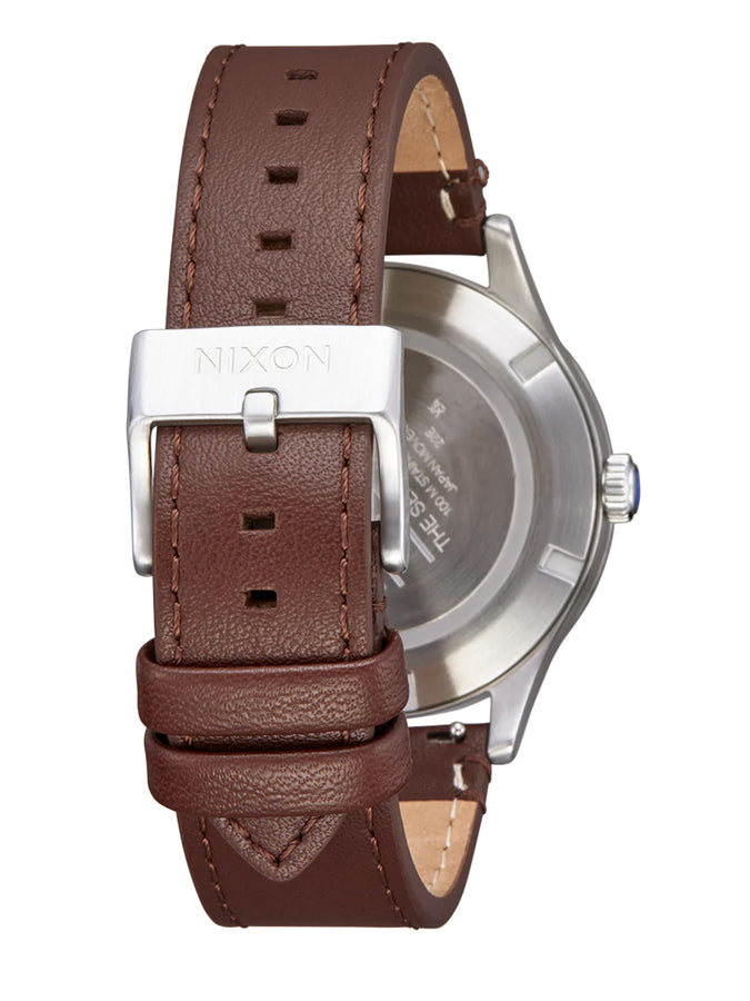 Nixon Sentry Solar Leather Watch | NAVY SUNRAY/SILVER (5091)