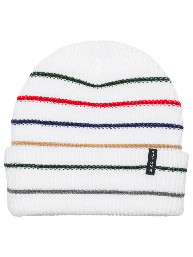 Autumn Multi Stripe Snowboard Beanie | WHITE