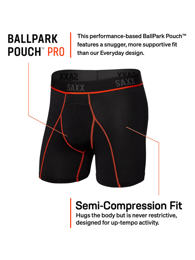 Saxx Kinetic Light-Compression Mesh Brief Black/Vermillon Boxer | BLACK/VERMILLION (BVR)